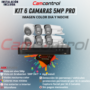 KIT 6 CAMARAS 5MP PRO