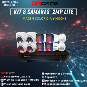 KIT 8 CAMARAS 2MP LITE
