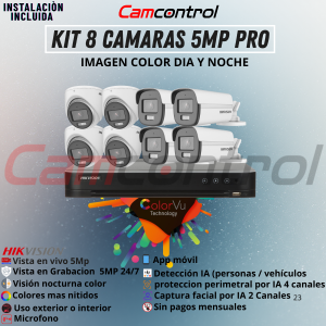 KIT 8 CAMARAS 5MP PRO
