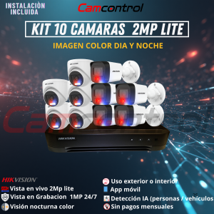 KIT 10 CAMARAS 2MP LITE