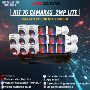KIT 16 CAMARAS 2MP LITE