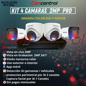 KIT 4 CAMARAS 2MP PRO
