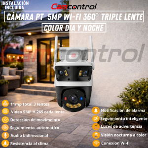 Cámara PT  5MP WI-FI 360º triple lente