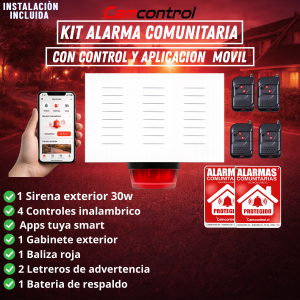 Kit alarma comunitaria con control y aplicacion movil